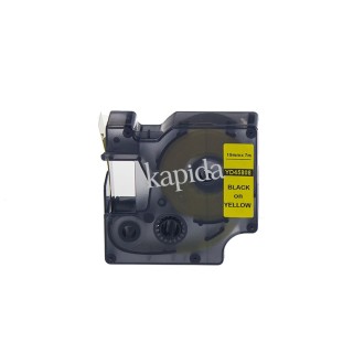 PRINTPEN DYMO D1 45808 SARI ETIKETE SIYAH (19mm x 7m) LabelPOINT 300 350 - LabelMANAGER 200