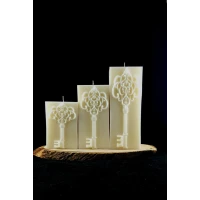 Anahtar Desenli̇ 3 Lü Set Mum