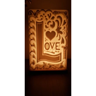 Aşk (Love) Desenli̇  İçi̇ Boş Mum 13 Cm X 14 Cm X 22 Cm