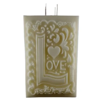 Aşk (Love) Desenli̇ Mum 17.5 Cm X 19 Cm X 30 Cm