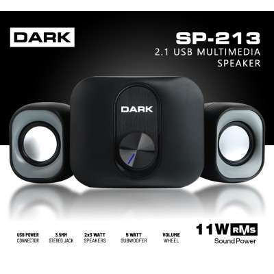 Dark SP-213 11W RMS 2+1 Multimedia Speaker Hoparlör