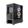 FAZEON F1 650W 80+ Bronze Mesh 4x120mm Rainbow Fanlı mATX Bilgisayar Kasası