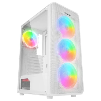 Rampage Helios Mesh 550W 80+ Bronze Beyaz Temperli Cam 4x12cm Rainbow ATX Mid-Tower Gaming Kasa