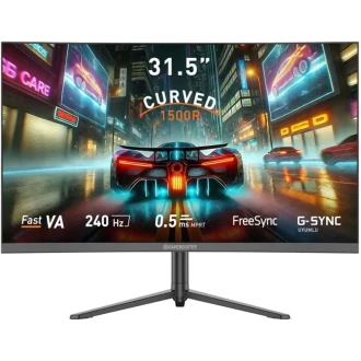 GameBooster GB-32C240FP 31.5" 240Hz 0.5ms HDMI DP FreeSync GSync RGB HDR Pivot FHD Fast VA Curved 1500R Gaming Monitör