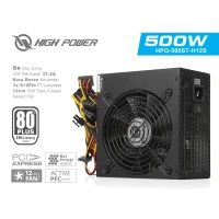 High Power 500W 80+ Akti̇f Pfc Si̇yah  Atx Güç Kaynaği (Hpq-500St-H12S)