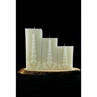 Kalp Desenli̇ 3 Lü Set Mum
