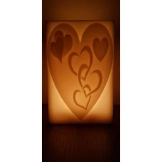 Kalp Fi̇gürlü  İçi̇ Boş Mum 13 Cm X 14 Cm X 22 Cm