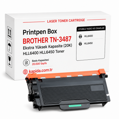 Printpen Box BROTHER TN-3487 Ekstra Yüksek Kapasite (20K) HLL6400 HLL6450 Toner