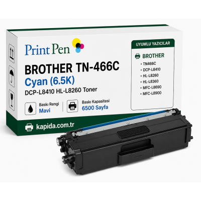 Printpen Box BROTHER TN-466C Cyan (6.5K) DCP-L8410 HL-L8260 Toner