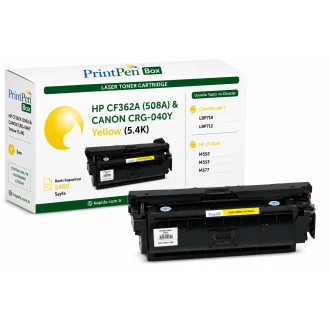 Printpen Box Hp Cf362A (508A) & Canon Crg-040Y Sarı (5.4K) Lbp710 Lbp712 ; Hp Cf362A (508A) Toner