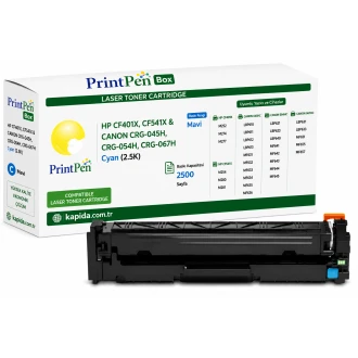 Printpen Box Hp Cf401X,Cf541X & Canon Crg-045H,Crg-054H,Crg-067H Mavi (2.5K) M252 M274 Toner