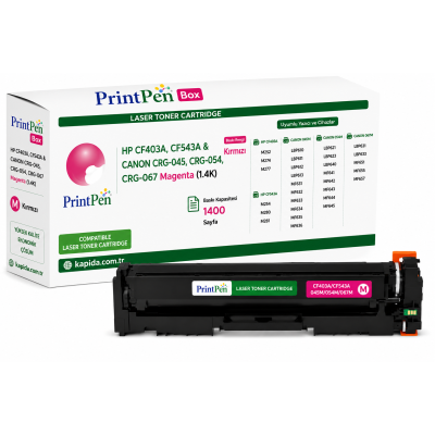 Printpen Box HP CF403A,CF543A & CANON CRG-045,CRG-054,CRG-067 Magenta (1.4K) M252 M274 Toner