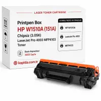 Printpen Box Hp W1510A (151A) Chipsiz (3.05K) Laserjet Pro 4003 Mfp4103 Toner