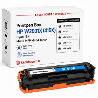 Printpen Box Hp W2031X (415X) Mavi  (6K) M455 Mfp M454 Toner