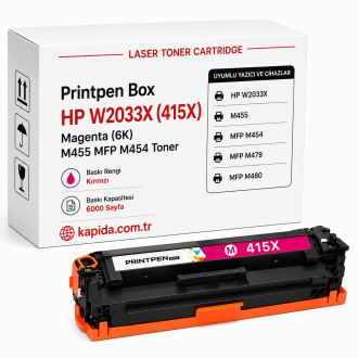 Printpen Box HP W2033X (415X) Kırmızı (6K) M455 MFP M454 Toner