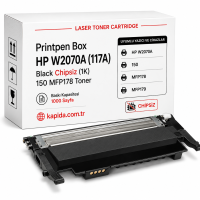 Printpen Box Hp W2070A (117A) Black Chipsiz (1K) 150 Mfp178 Toner