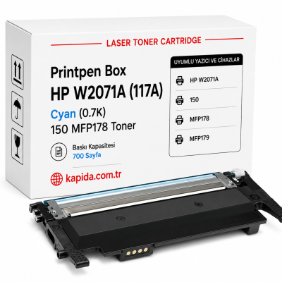 HP W2071A Mavi Muadil Toner - 150a, 150nw, MFP178 uyumlu