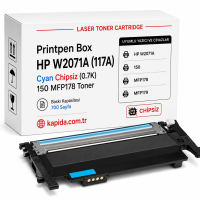 Printpen Box Hp W2071A (117A) Mavi Chipsiz (0.7K) 150 Mfp178 Toner