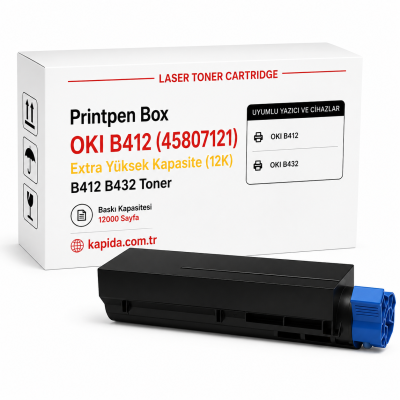 Printpen Box OKI B412 (45807121) Extra Yüksek Kapasite (12K) B412 B432 Toner