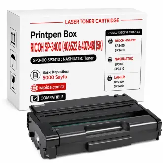 Printpen Box Ricoh Sp-3400 (406522 & 407648) (5K) Sp3400 Sp3410 ; Nashuatec Toner