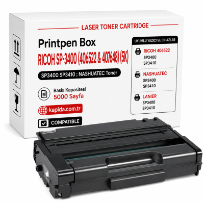 Printpen Box RICOH SP-3400 (406522 & 407648) (5K) SP3400 SP3410 ; NASHUATEC Toner