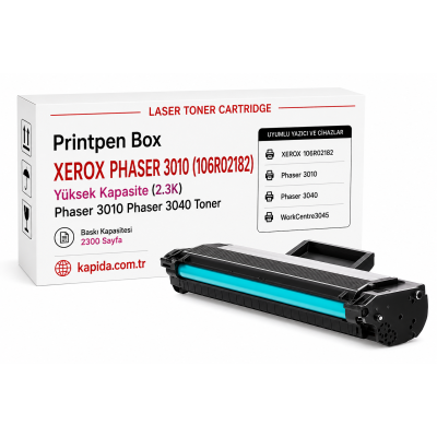 Printpen Box XEROX PHASER 3010 (106R02182) Yüksek Kapasite (2.3K) Phaser 3010 Phaser 3040 Toner
