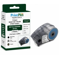 Printpen Brady M21-750-499 Etiket Kaseti Beyaz Üzeri Siyah Chipsiz (19,1Mm X 4,9M) Bmp21 Lab Bmp21 Plus