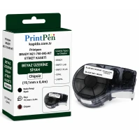 Printpen Brady M21-750-595-Wt Etiket Kaseti Beyaz Üzeri Siyah Chipsiz (19,1Mm X 6,4M) Bmp21 Lab Bmp21 Plus