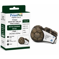 Printpen Brady M21-750C-427 Kablo Etiketi Beyaz Üzeri Siyah Chipli (19,1Mm X 4,27M) Bmp21 Lab Bmp21 Plus