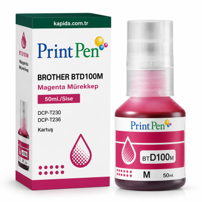 Printpen BROTHER BTD100M Magenta Mürekkep (50ml./Sise) DCP-T230 DCP-T236 Kartuş