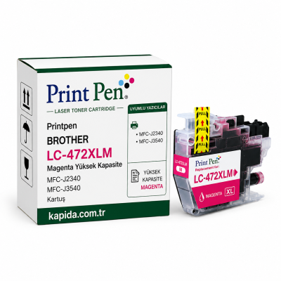 Printpen BROTHER LC-472XLM Magenta Yüksek Kapasite MFC-J2340 MFC-J3540 Kartuş