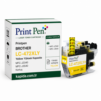 Printpen BROTHER LC-472XLY Yellow Yüksek Kapasite MFC-J2340 MFC-J3540 Kartuş