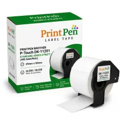 Printpen Brother P-Touch Dk-11201 Standard Adres Etiketi (400 Adet/Rulo) (29Mm X 90Mm) Ql500 Ql550