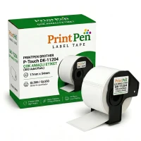 Printpen Brother P-Touch Dk-11204 Çok Amaçli Etiket (400 Adet/Rulo) (17Mm X 54Mm) Ql500 Ql550
