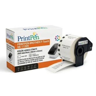 Printpen BROTHER P-Touch DK-11209 KÜÇÜK Adres Etiketi (800 Adet/Rulo) (29mm x 62mm) QL500 QL550
