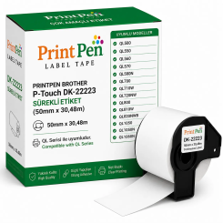 Printpen Brother P-Touch Dk-22223 Sürekli Etiket (50Mm X 30,48M) Ql500 Ql550 Printpen Brother P-Touch Dk-22223 Sürekli Etiket (50Mm X 30,48M) Ql500 Ql550