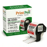 Printpen Brother P-Touch Dk-22251 Sürekli Kagit Etiket Beyaz Üzeri Kirmizi/Siyah Etiket  (62Mm X 15,24M) Ql800 Ql810W
