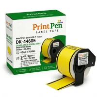 Printpen Brother P-Touch Dk-44605 Çikarilabilir Sürekli Etiket Sari Üzeri Siyah (62Mm X 30,48M) Ql500 Ql550