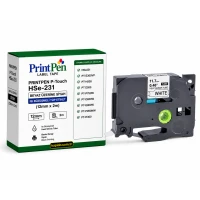 Printpen Brother P-Touch Hse-231 Beyaz Üzerine Siyah Isi Büzüsmeli Tüp Etiket (12Mm X 2M) Pt-E300Vp Pt-H500