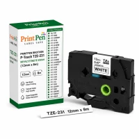 Printpen Brother P-Touch Tze-231 Beyaz Etikete Siyah (12Mm X 8M) Gl-100 Pt-1000