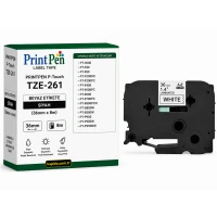 Printpen Brother P-Touch Tze-261 Beyaz Etikete Siyah (36Mm X 8M) Pt-3600 Pt-530