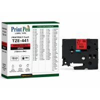 Printpen Brother P-Touch Tze-441 Kirmizi Etikete Siyah (18Mm X 8M) Pt-1300 Pt-1400