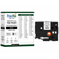 Printpen Brother P-Touch Tze-Fx251 Beyaz Esnek Etikete Siyah (24Mm X 8M) Pt-1400 Pt-1500