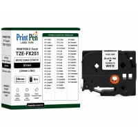 Printpen Brother P-Touch Tze-Fx251 Beyaz Esnek Etikete Siyah (24Mm X 8M) Pt-1400 Pt-1500
