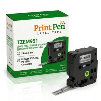 Printpen Brother P-Touch Tze-M951 Gümüş Etikete Siyah (24Mm X 8M) Pt-1400 Pt-1500