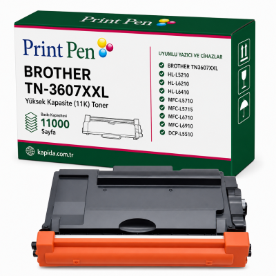 Printpen BROTHER TN-3607XXL Yüksek Kapasite (11K) HL-L5210 HL-L6210 Toner