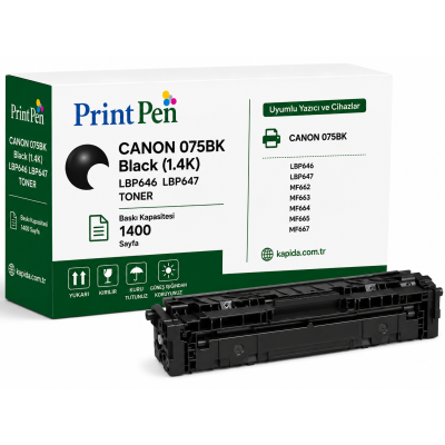 Canon 075BK Siyah Muadil Toner - LBP646, LBP647, MF662 uyumlu