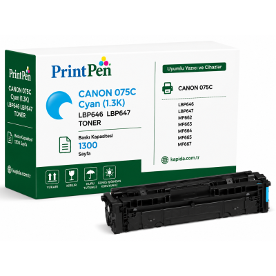 Canon 075C Mavi Muadil Toner - LBP646, LBP647, MF662 uyumlu