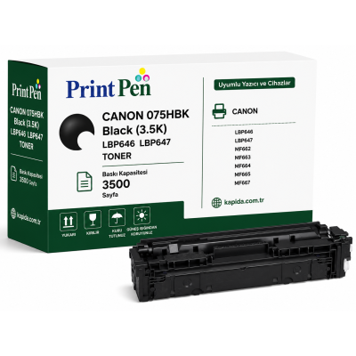 Canon 075HBK Siyah Muadil Toner - LBP646, LBP647, MF662 uyumlu