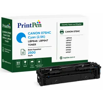 Printpen Canon 075Hc Mavi (2.5K) Lbp646 Lbp647 Toner